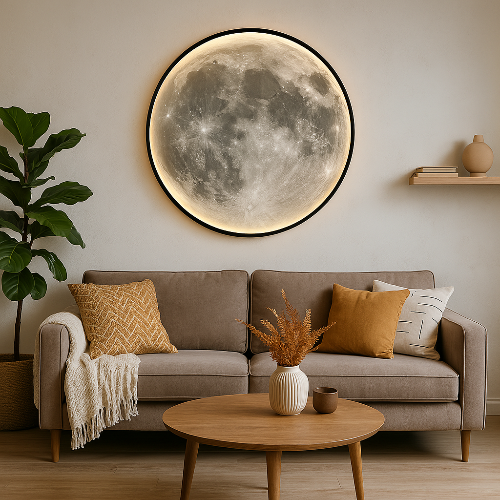 Mavelle | Lampada da Parete Luna Realistica con Illuminazione Ambientale a LED