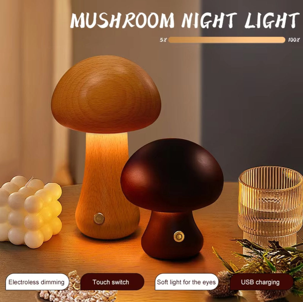 MushGlow™ | Calore e atmosfera in un bel design in legno.