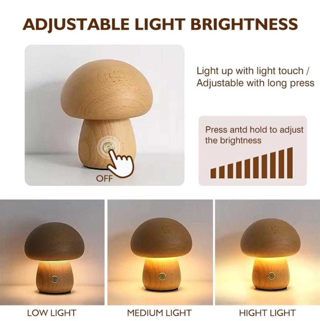 MushGlow™ | Calore e atmosfera in un bel design in legno.