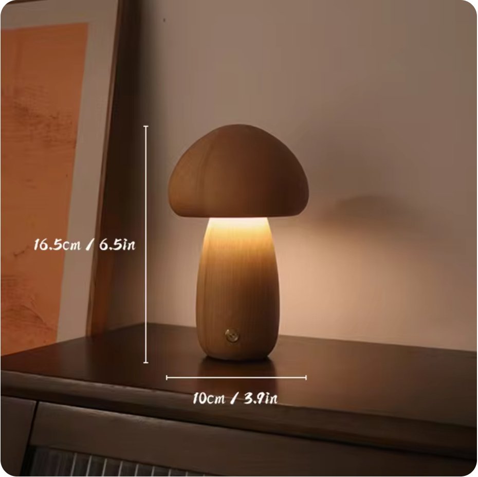 MushGlow™ | Calore e atmosfera in un bel design in legno.