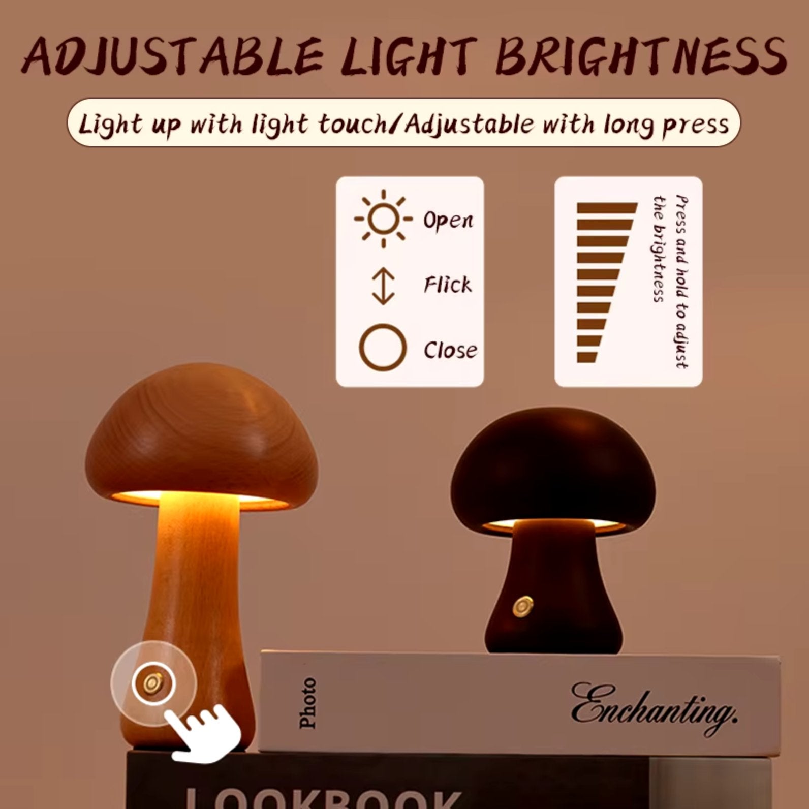 MushGlow™ | Calore e atmosfera in un bel design in legno.