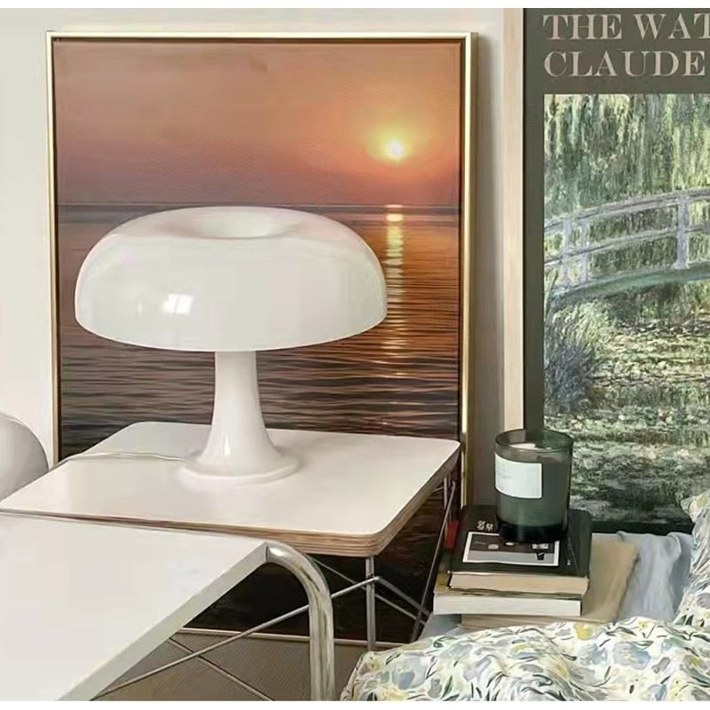 Nordic Minimalist Mushroom Table Lamp with LED