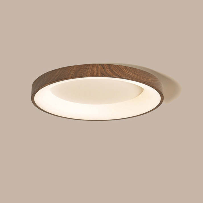 Natural Wooden LED Ceiling Light with Circular Design