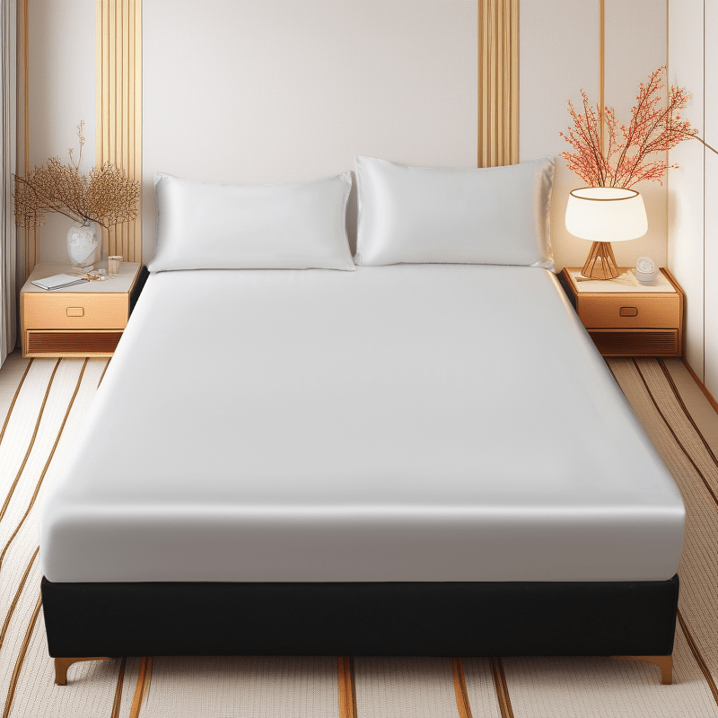 NESTRA – Lenzuolo Fitted in Satin Rinfrescante per Comfort Traspirante in Misura Twin