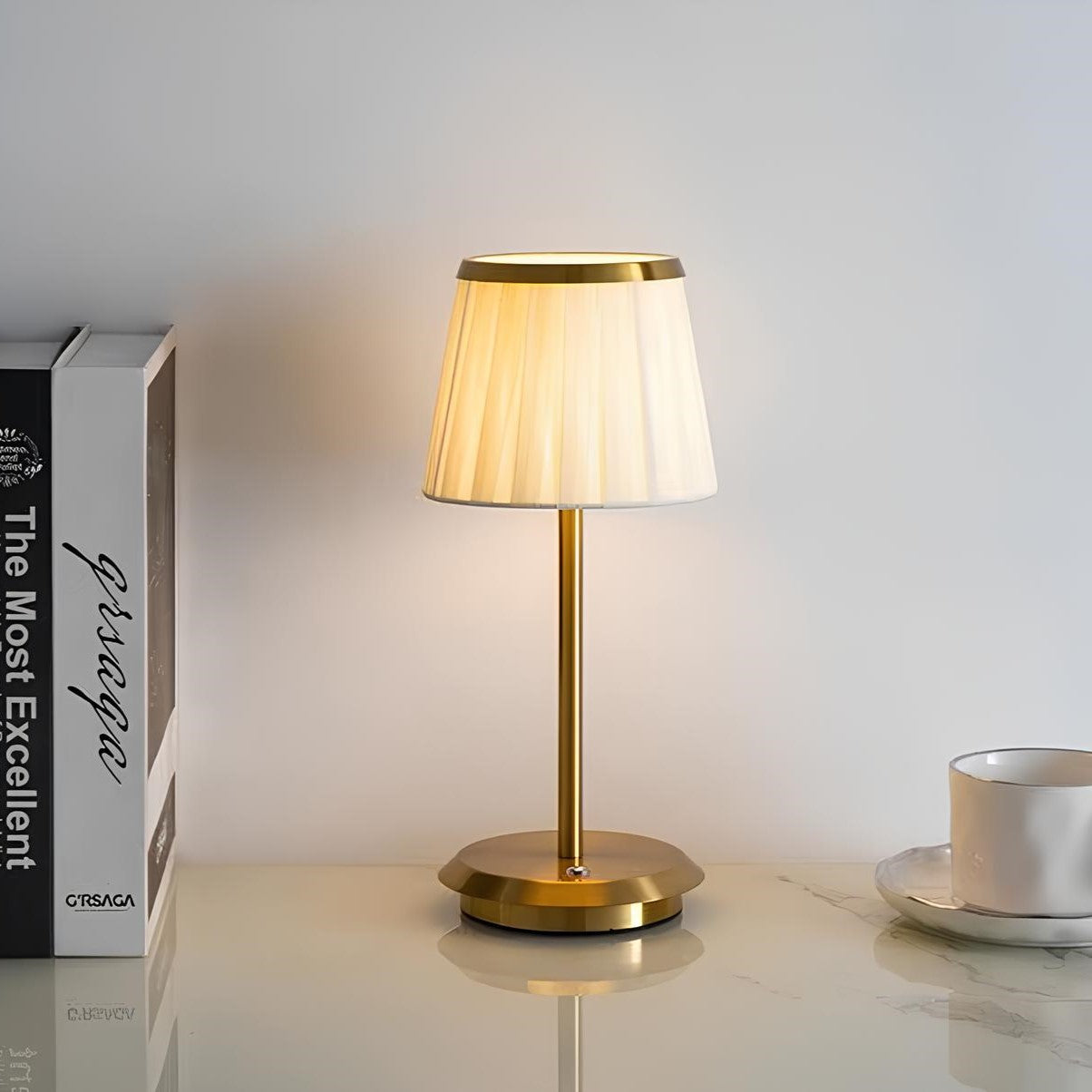 GlowTide – Lampada da tavolo dimmerabile ricaricabile con tre modalità di luce, resistente all'acqua per interni ed esterni