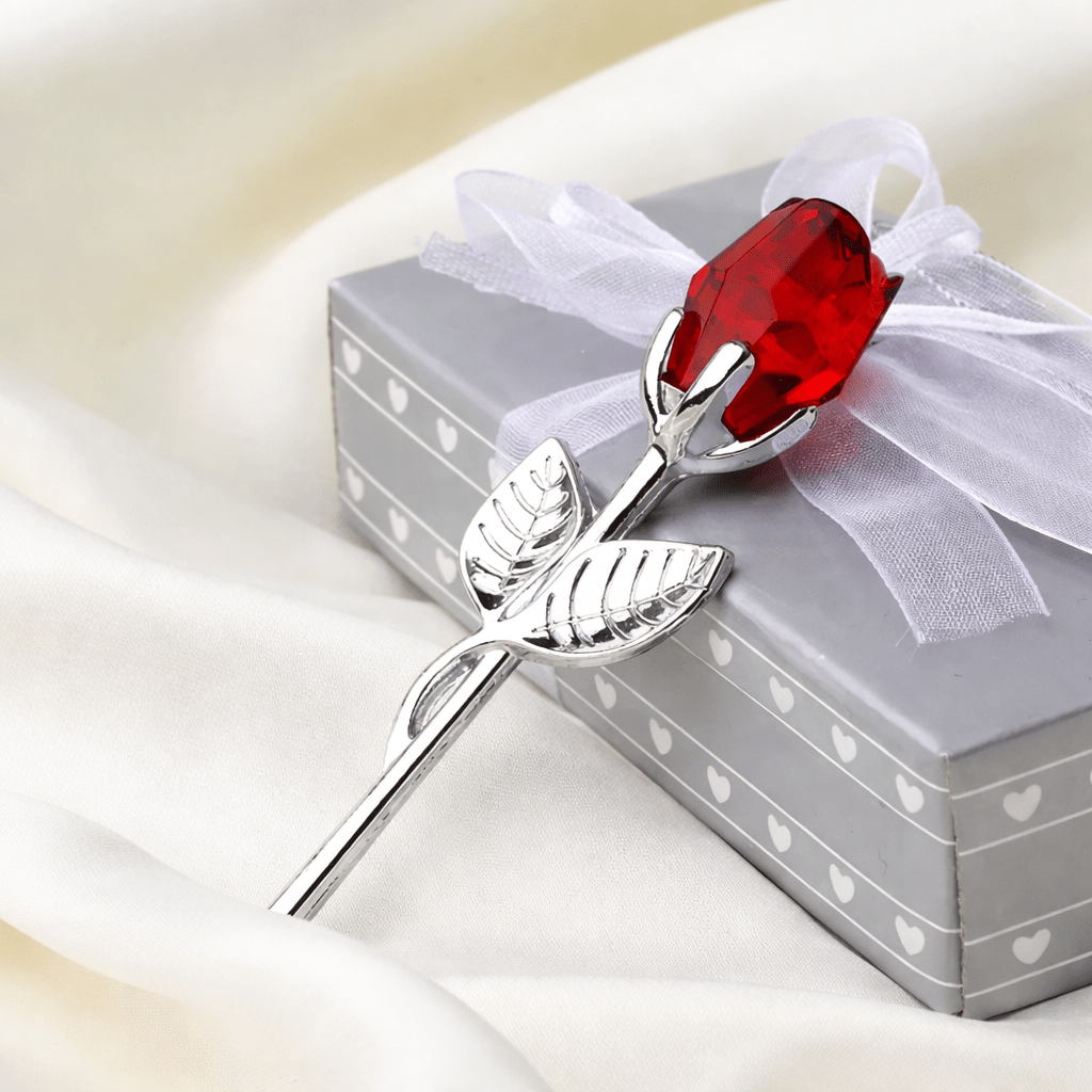 CRYSTIVA – Elegante Ricordo di Rosa in Cristallo con Stelo Oro o Argento