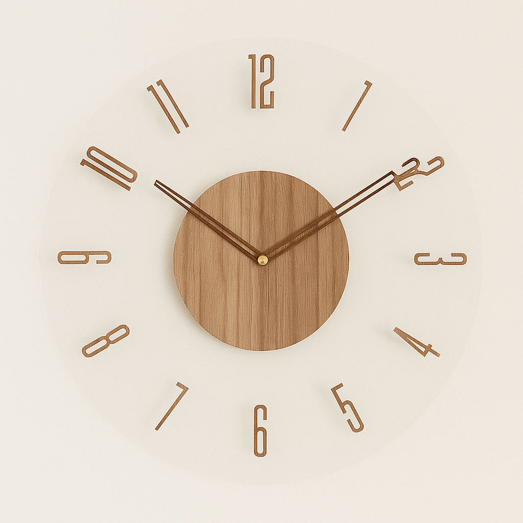 NORDORA – Orologio da Parete Scandinavo Silenzioso in Legno Naturale