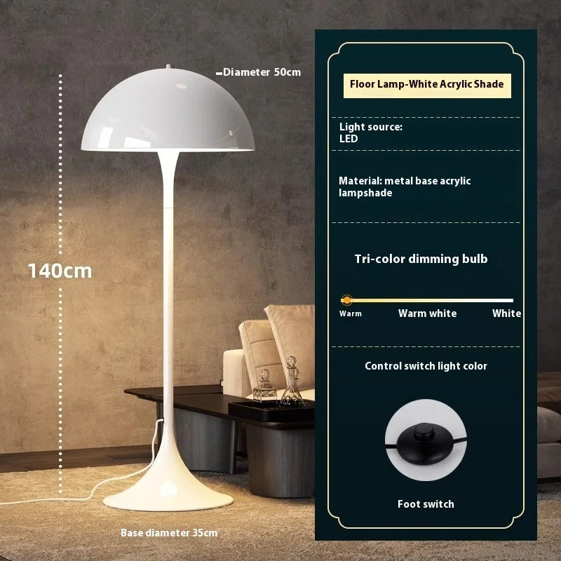 Nordic Danish Designer LED Mushroom Floor Lamp - Modern