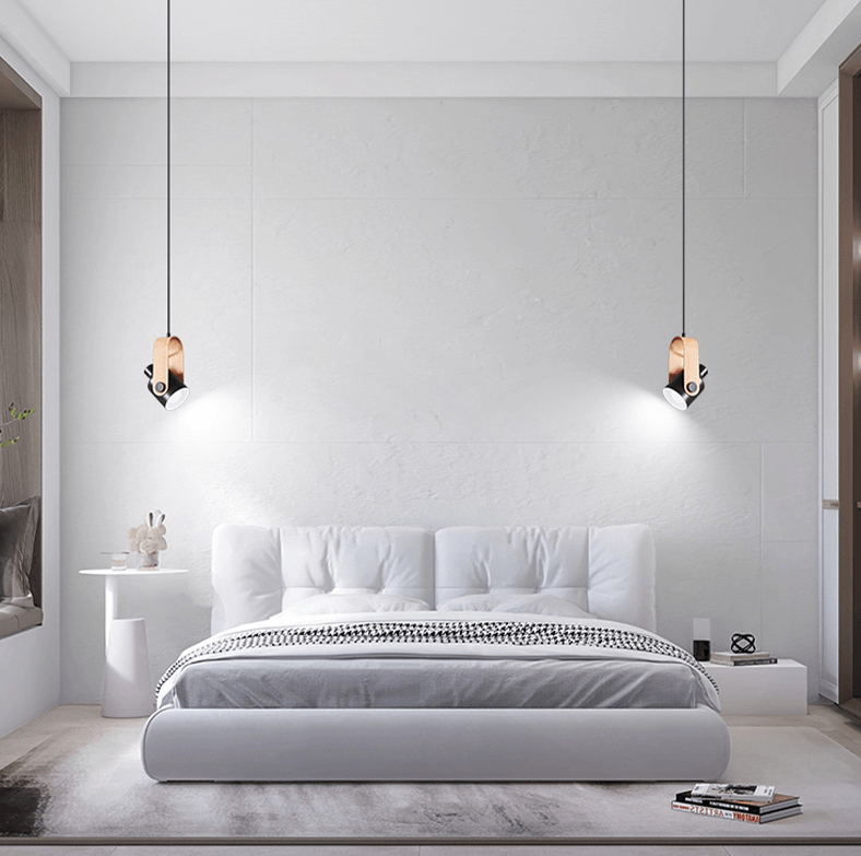 Faretto Pendente in Legno e Metallo Nordico – Luce Sospesa Minimalista
