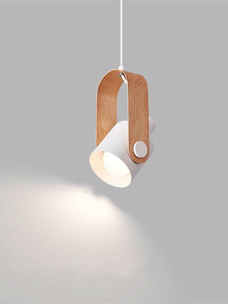 Faretto Pendente in Legno e Metallo Nordico – Luce Sospesa Minimalista