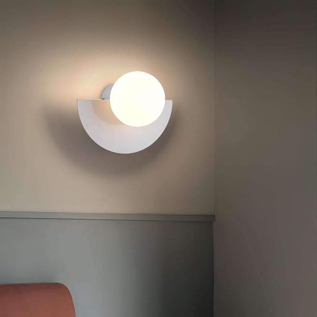 Lampada da Parete in Metallo Stile Nordico - Luce LED Semicircolare Moderna