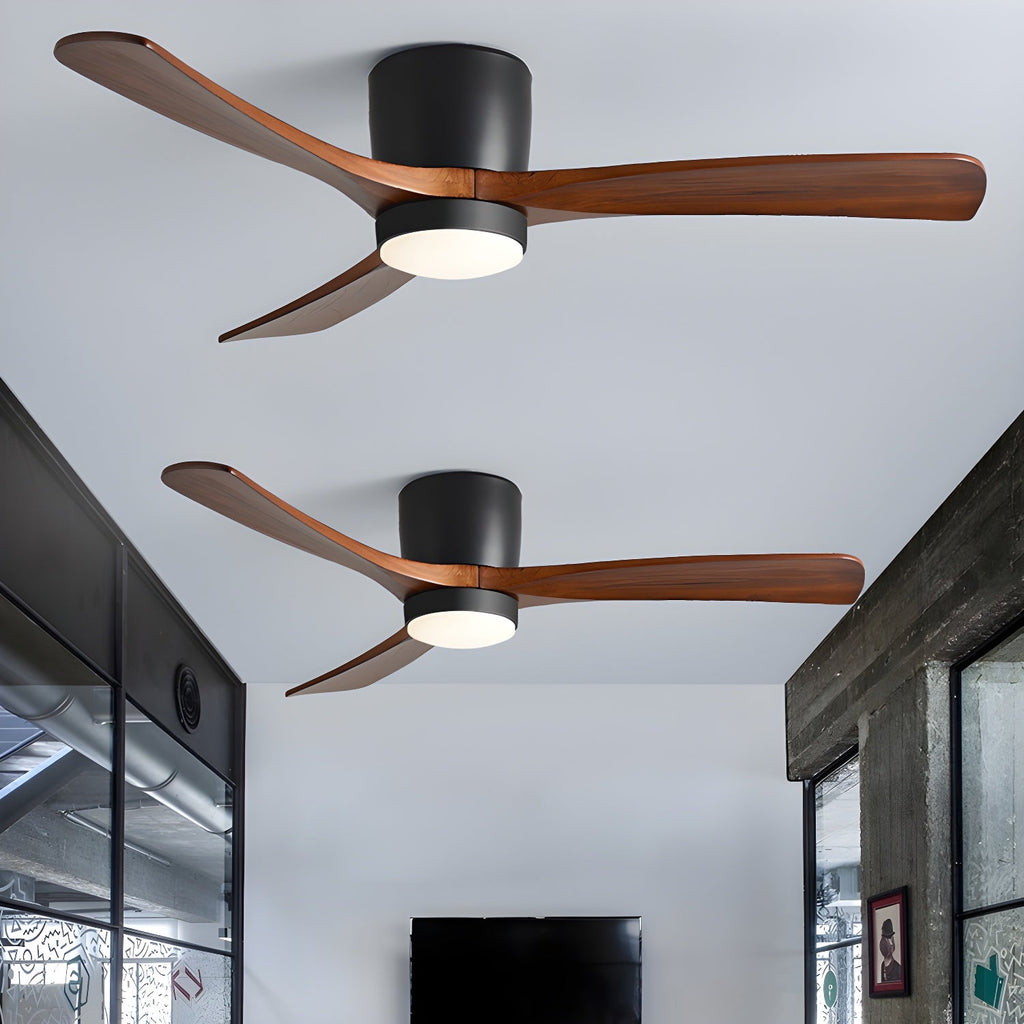 Ventilatore a Soffitto in Legno Nordico con Luce LED e Telecomando