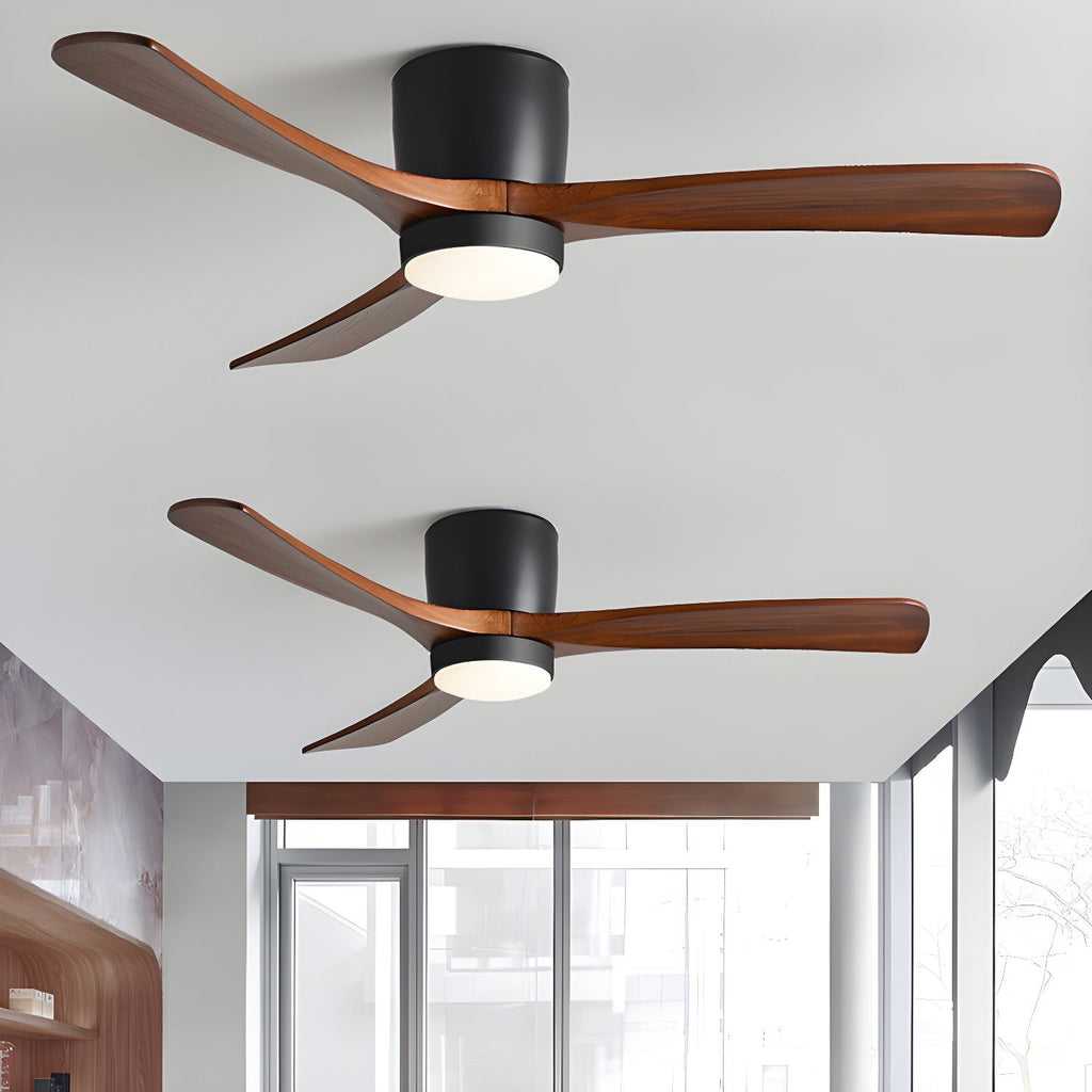 Ventilatore a Soffitto in Legno Nordico con Luce LED e Telecomando