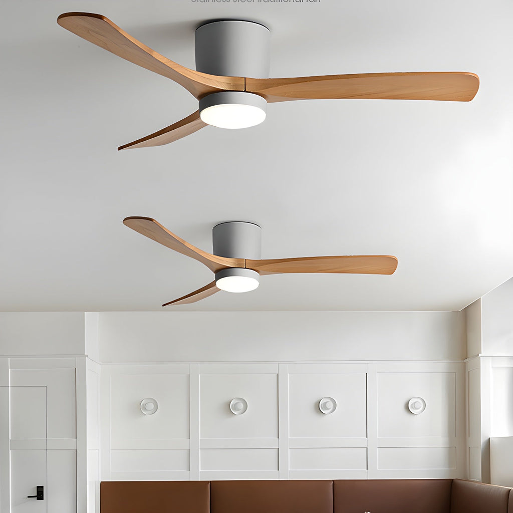 Ventilatore a Soffitto in Legno Nordico con Luce LED e Telecomando