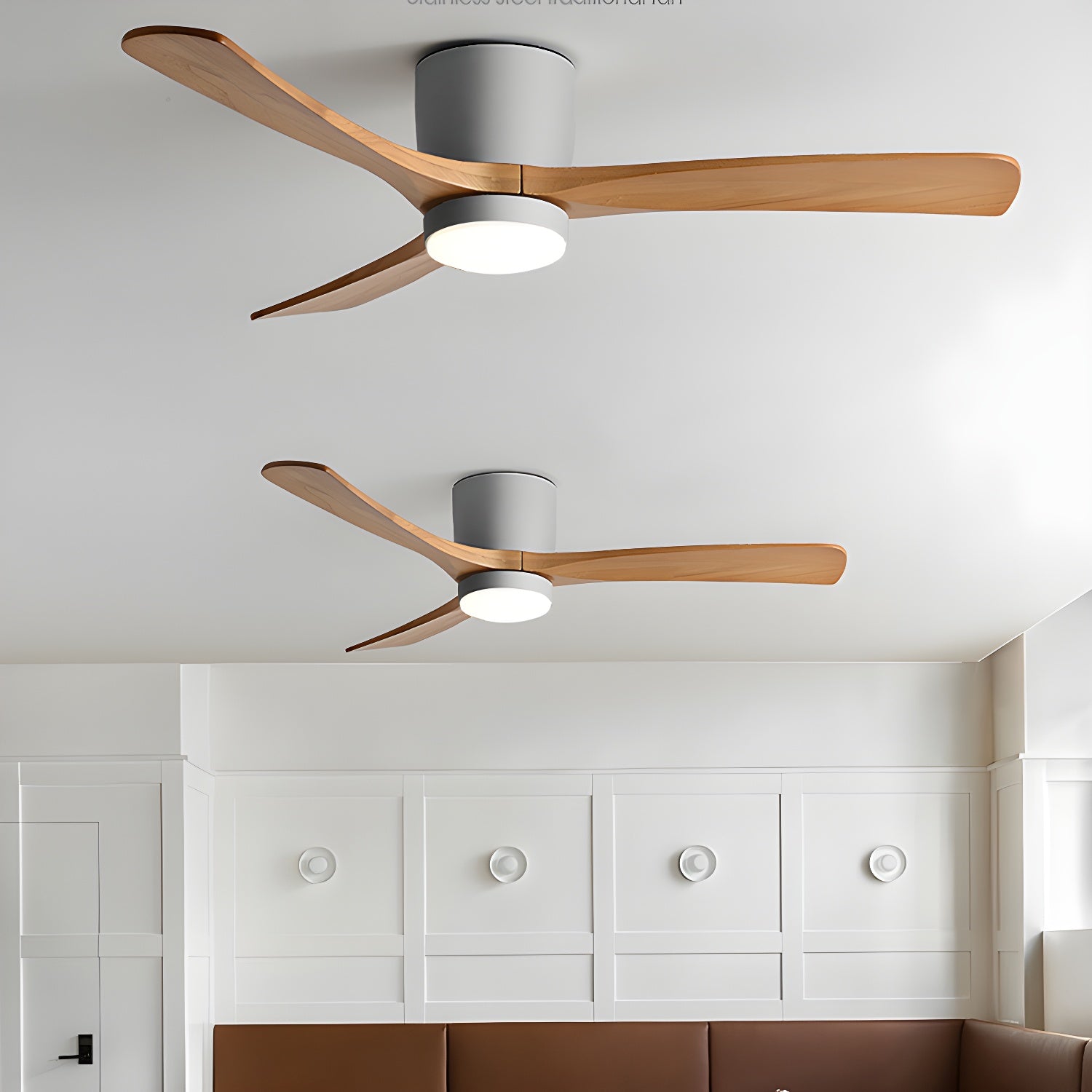 Ventilatore a Soffitto in Legno Nordico con Luce LED e Telecomando