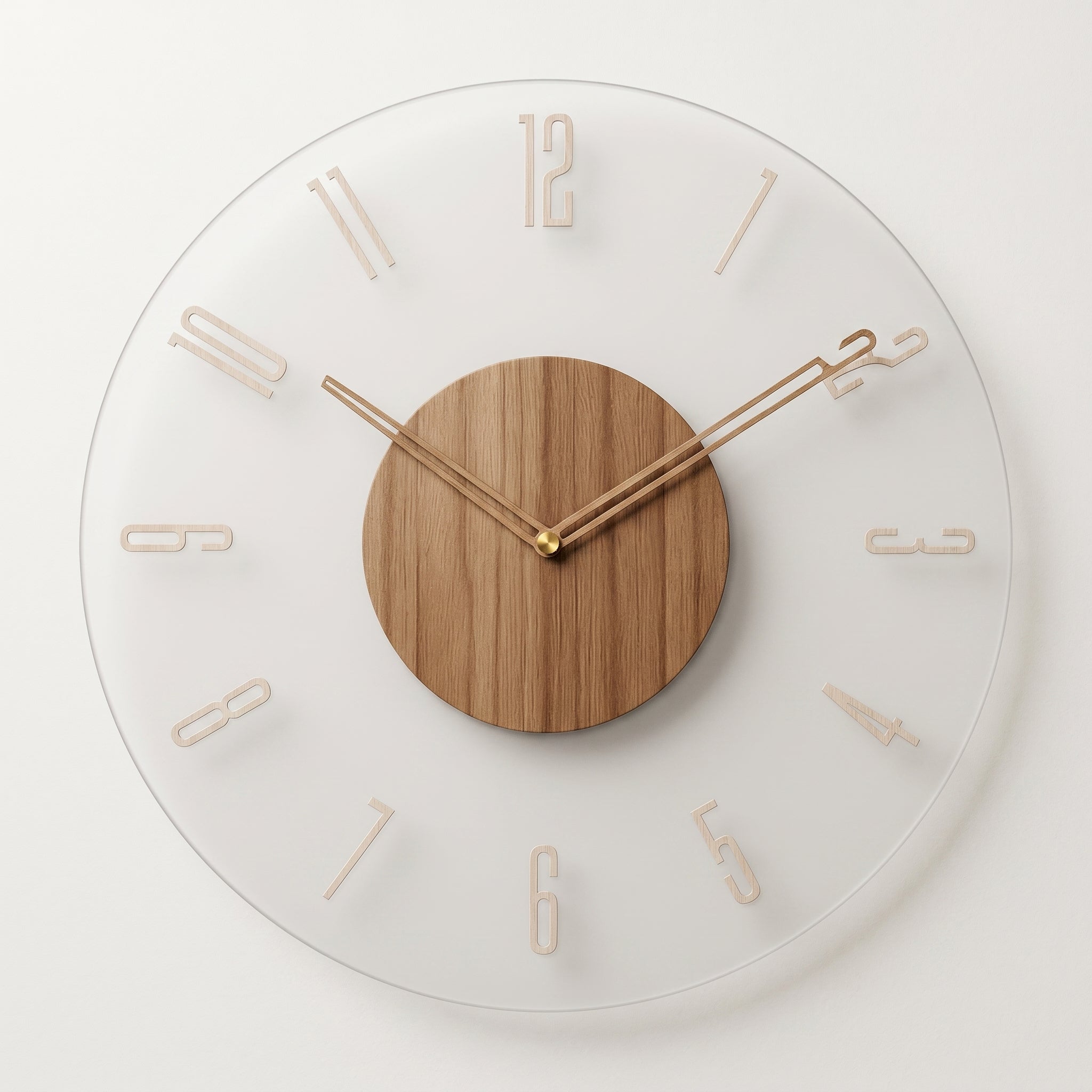 Orologio da parete nordico con design aperto e dettaglio in legno