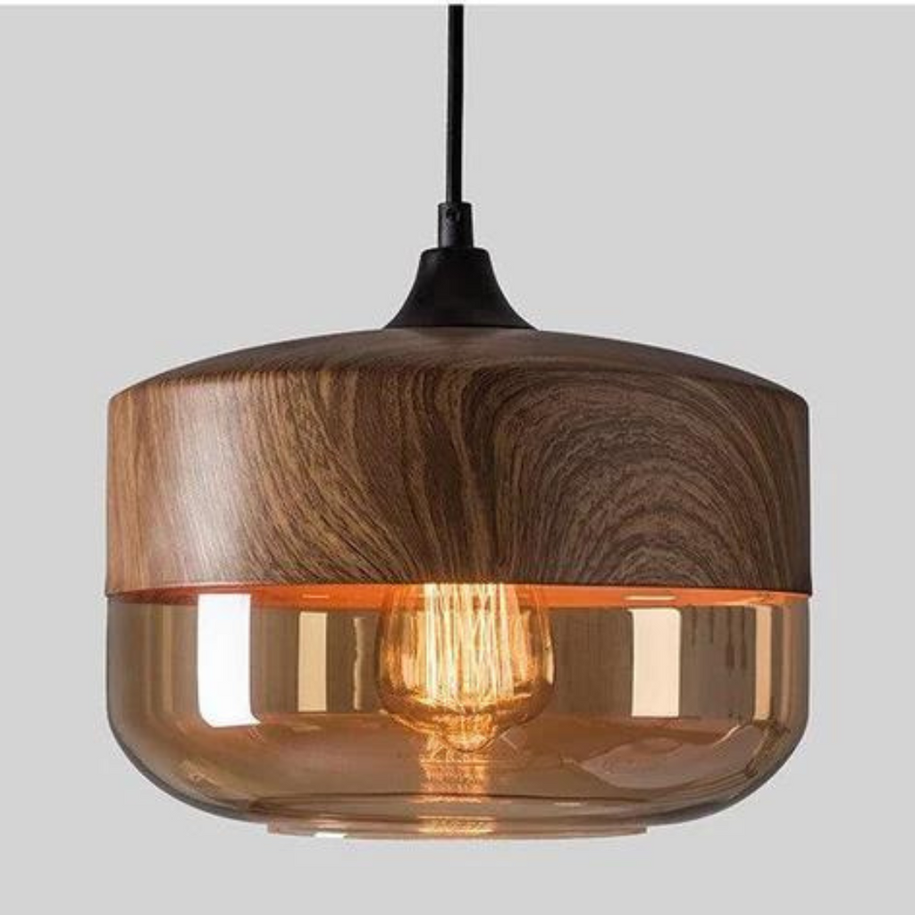 NordLuna Lampada a Soffitto Scandinava Elegante in Legno