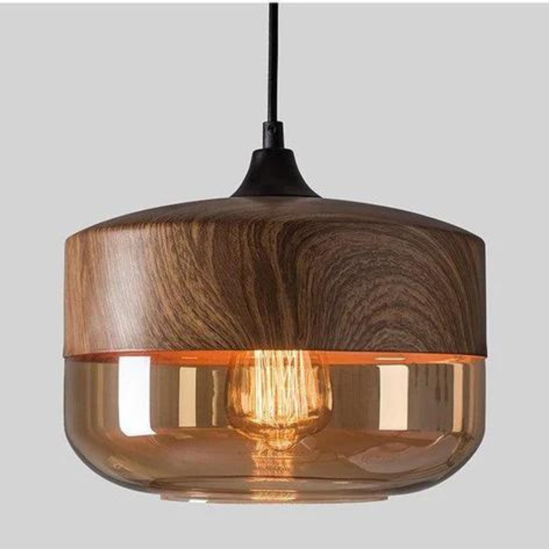 NordLuna Lampada a Soffitto Scandinava Elegante in Legno