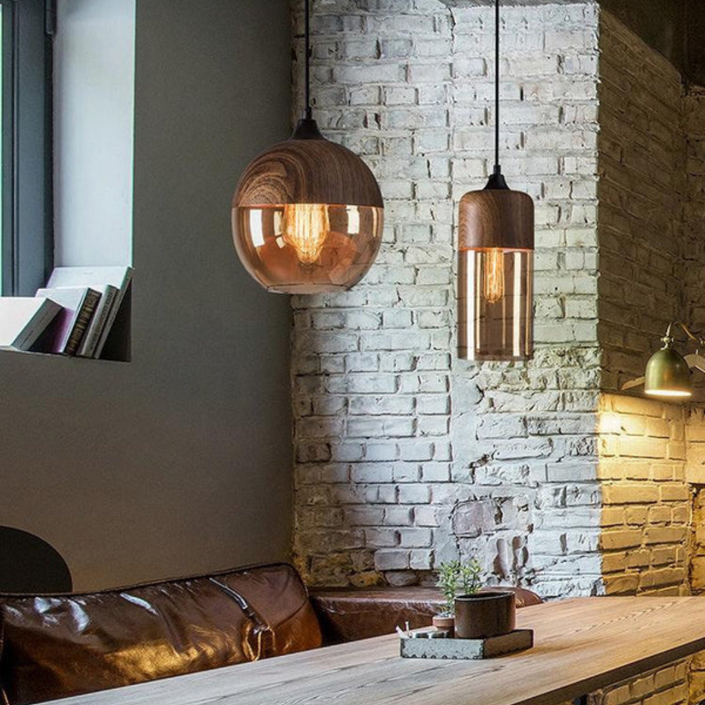 NordLuna Lampada a Soffitto Scandinava Elegante in Legno