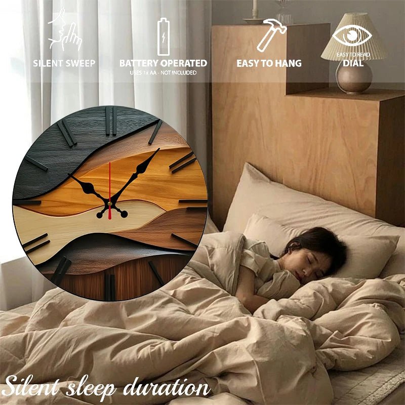 NORDORA CALMIO – Orologio da Parete Silenzioso in Legno Nordic per Decorazione di Casa e Ufficio