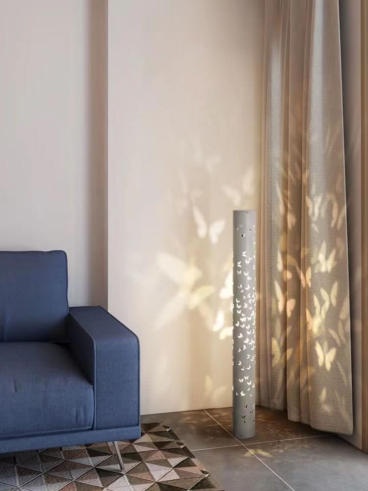 Lampada da Terra a Ombra di Farfalla per Soggiorno