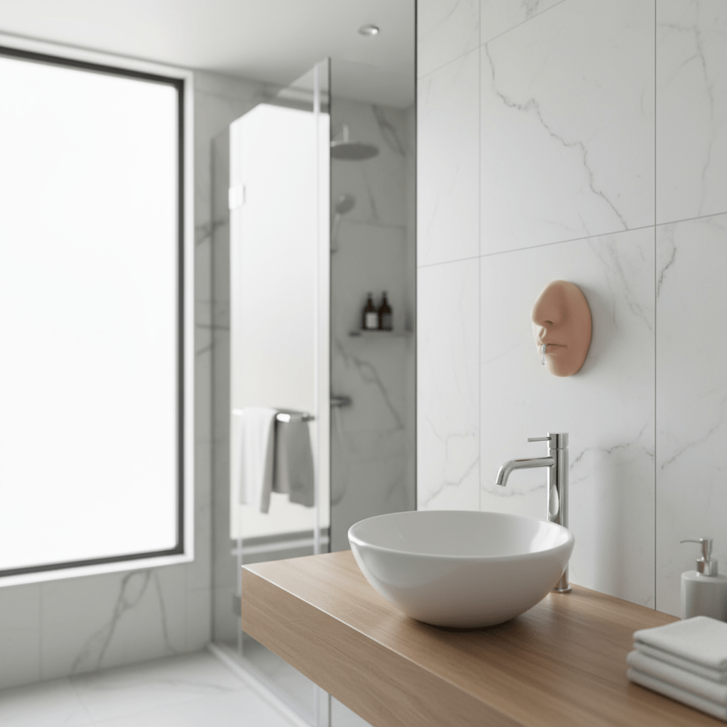 NOSEFOAM – Dispenser di Sapone a Forma di Naso da Montare a Parete per Decorazione Domestica