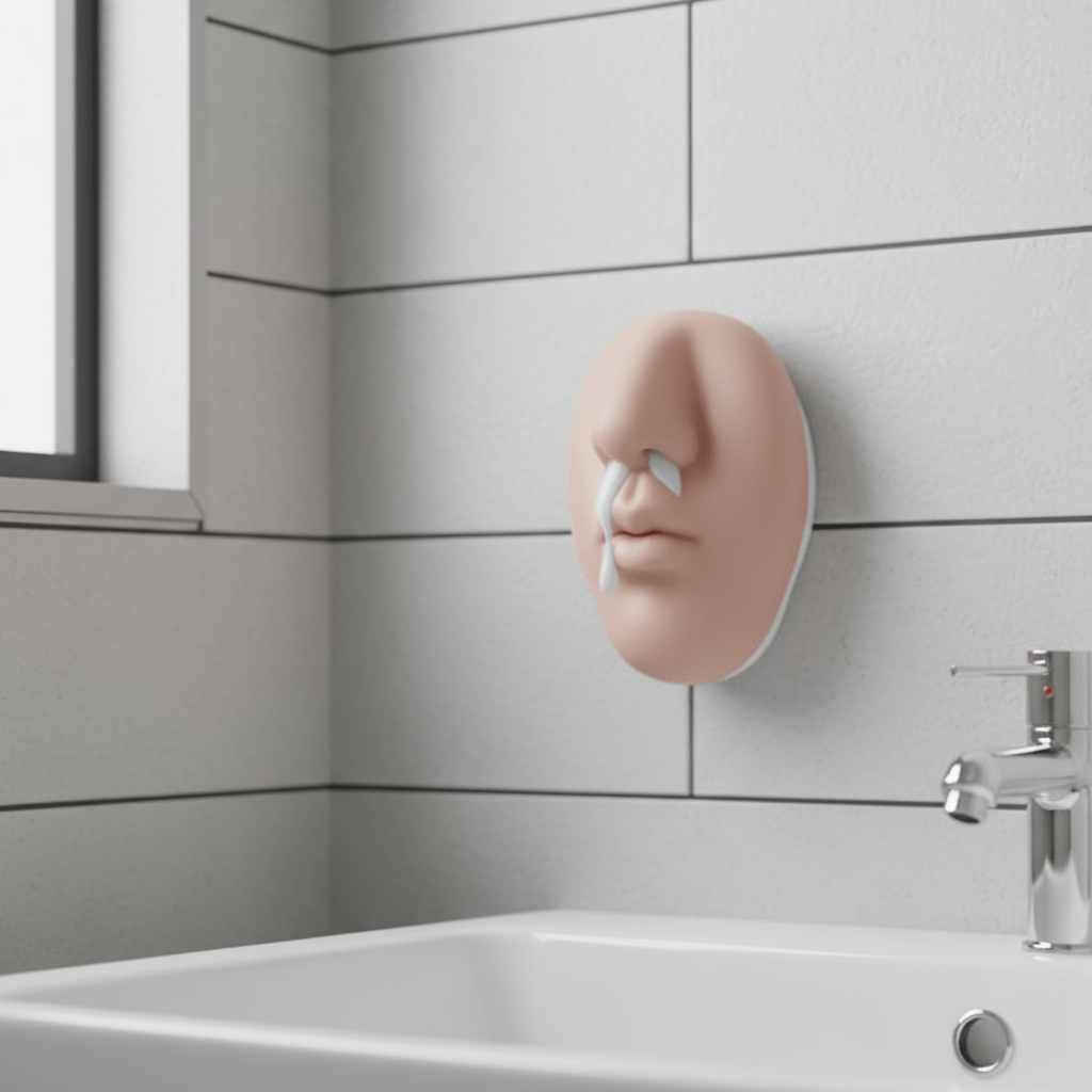 NOSEFOAM – Dispenser di Sapone a Forma di Naso da Montare a Parete per Decorazione Domestica