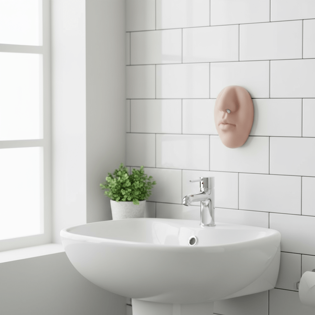 NOSEFOAM – Dispenser di Sapone a Forma di Naso da Montare a Parete per Decorazione Domestica