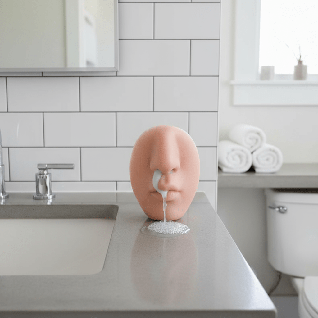 NOSEFOAM – Dispenser di Sapone a Forma di Naso da Montare a Parete per Decorazione Domestica