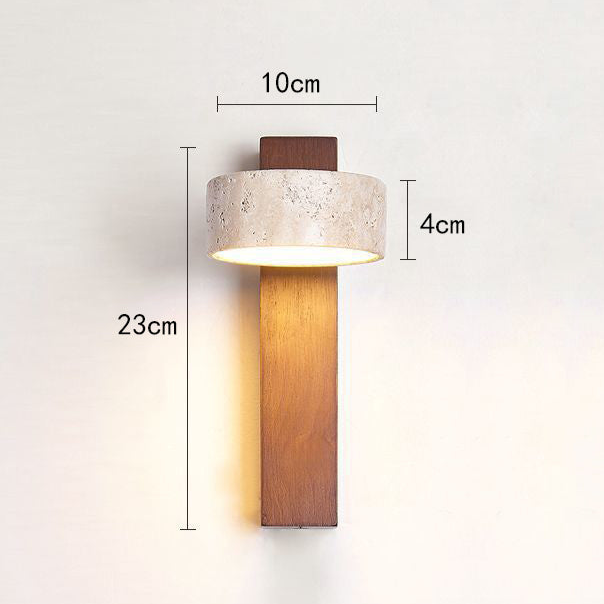 Wabi Sabi Off-white Travertine Wall Lamp with LED Light