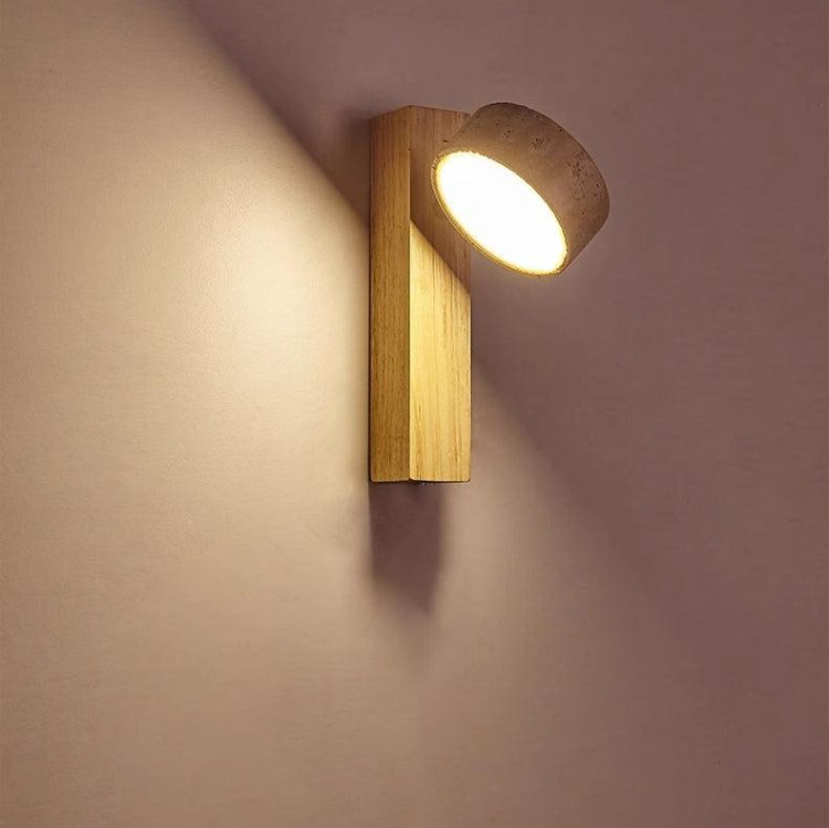 Wabi Sabi Off-white Travertine Wall Lamp with LED Light