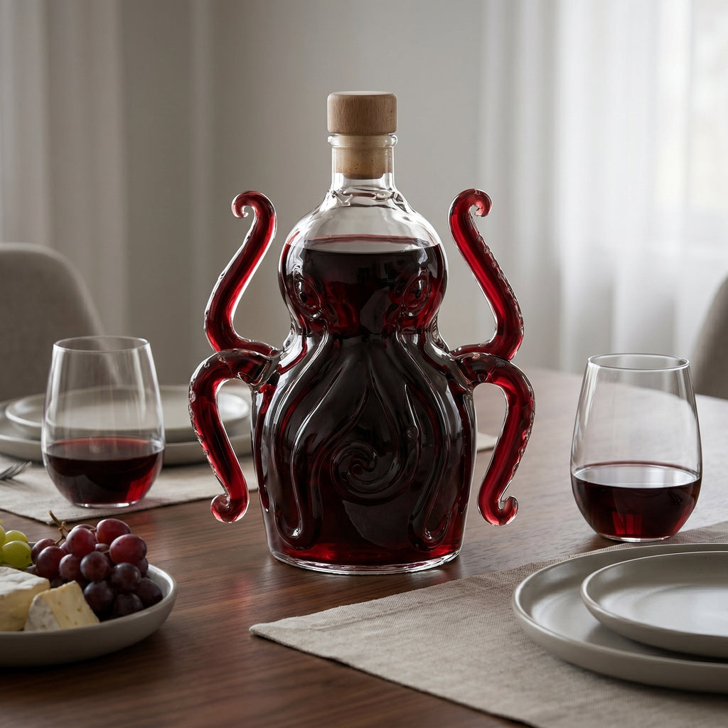 Caraffa da vino a forma di polpo in vetro borosilicato