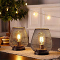 Set di Lampade da Tavolo RusticMesh – Stile Industriale e Illuminazione Atmosferica