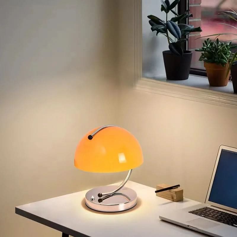 Lampada da Tavolo in Vetro a Forma di Fungo in Stile Danese