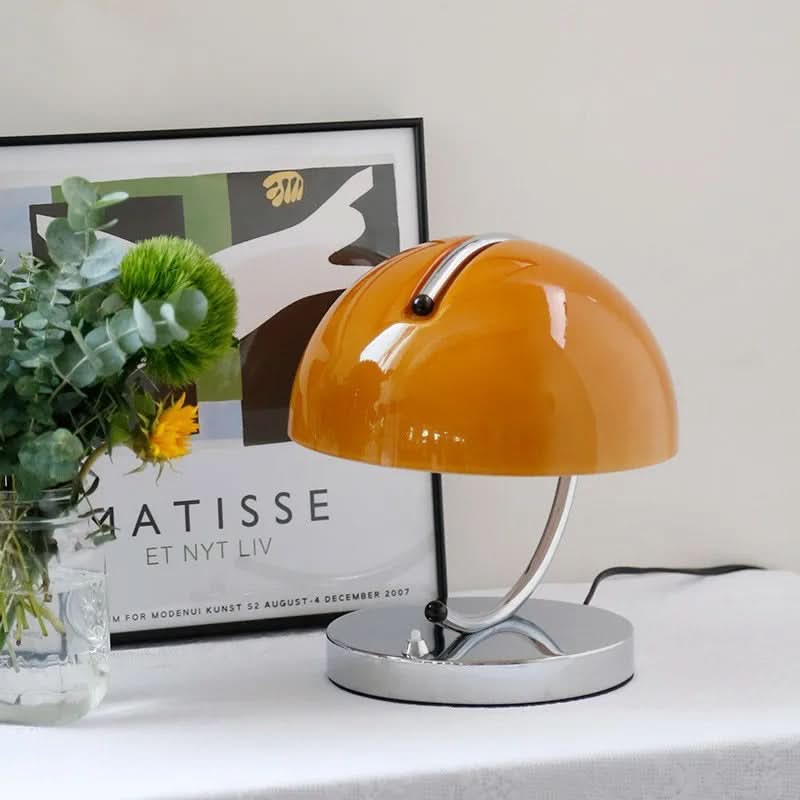 Lampada da Tavolo in Vetro a Forma di Fungo in Stile Danese