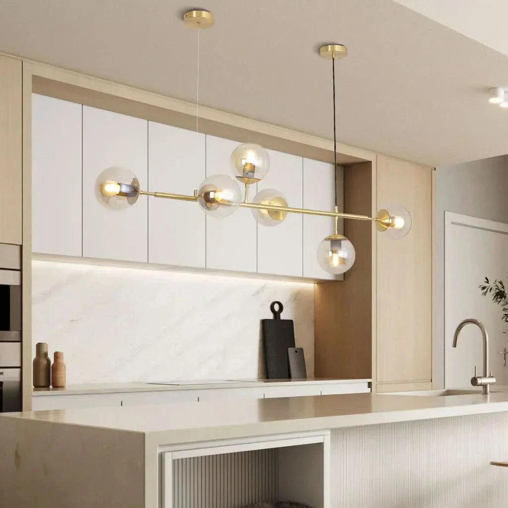 Anzo Lampada a Sospensione in Vetro – E27 Fissaggio Lineare Moderno