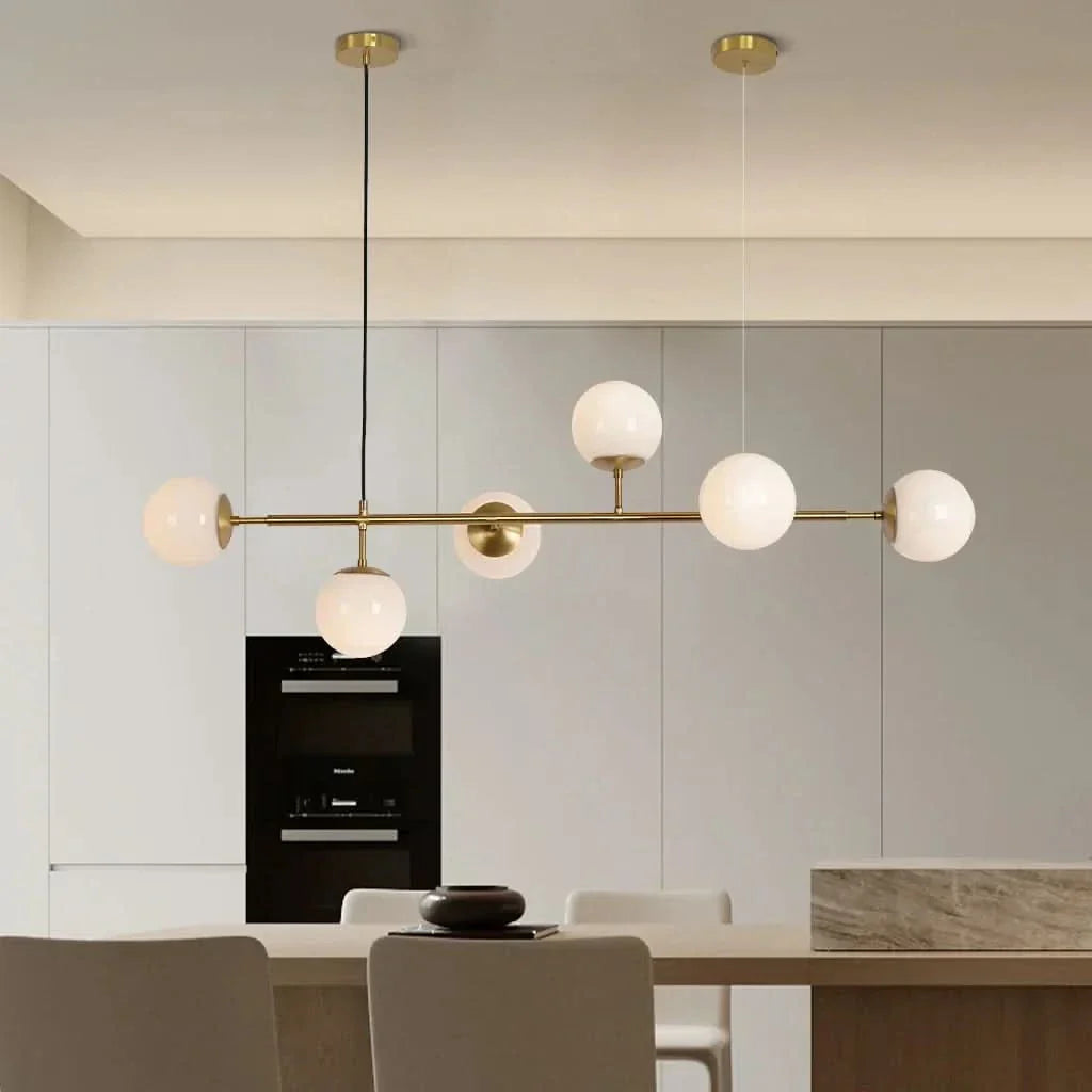 Anzo Lampada a Sospensione in Vetro – E27 Fissaggio Lineare Moderno