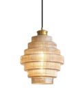 Elvoria | Lampada a sospensione in vetro architettonico con pannelli stratificati e design minimalista Japandi