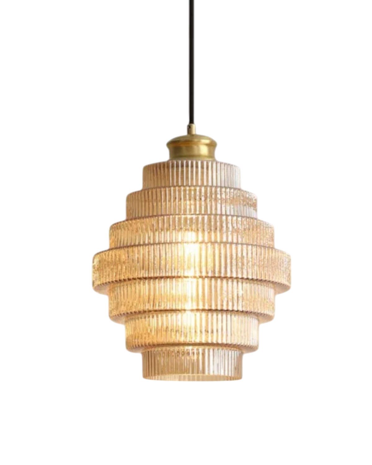 Elvoria | Lampada a sospensione in vetro architettonico con pannelli stratificati e design minimalista Japandi