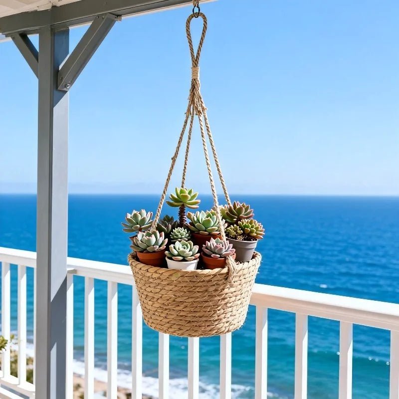 ORCHIDORA – Vaso appeso in macramè intrecciato a mano in corda rustica per esposizione di orchidee