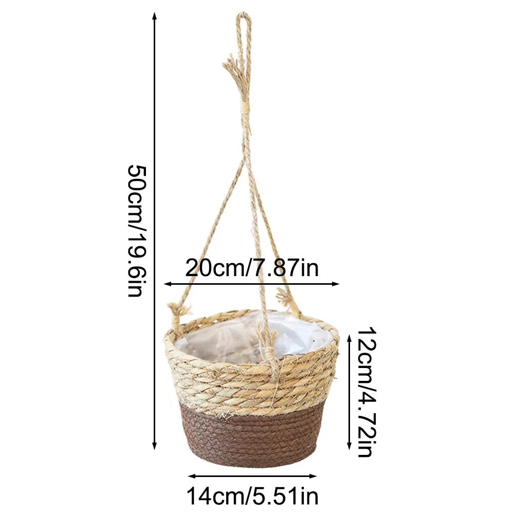 ORCHIDORA – Vaso appeso in macramè intrecciato a mano in corda rustica per esposizione di orchidee