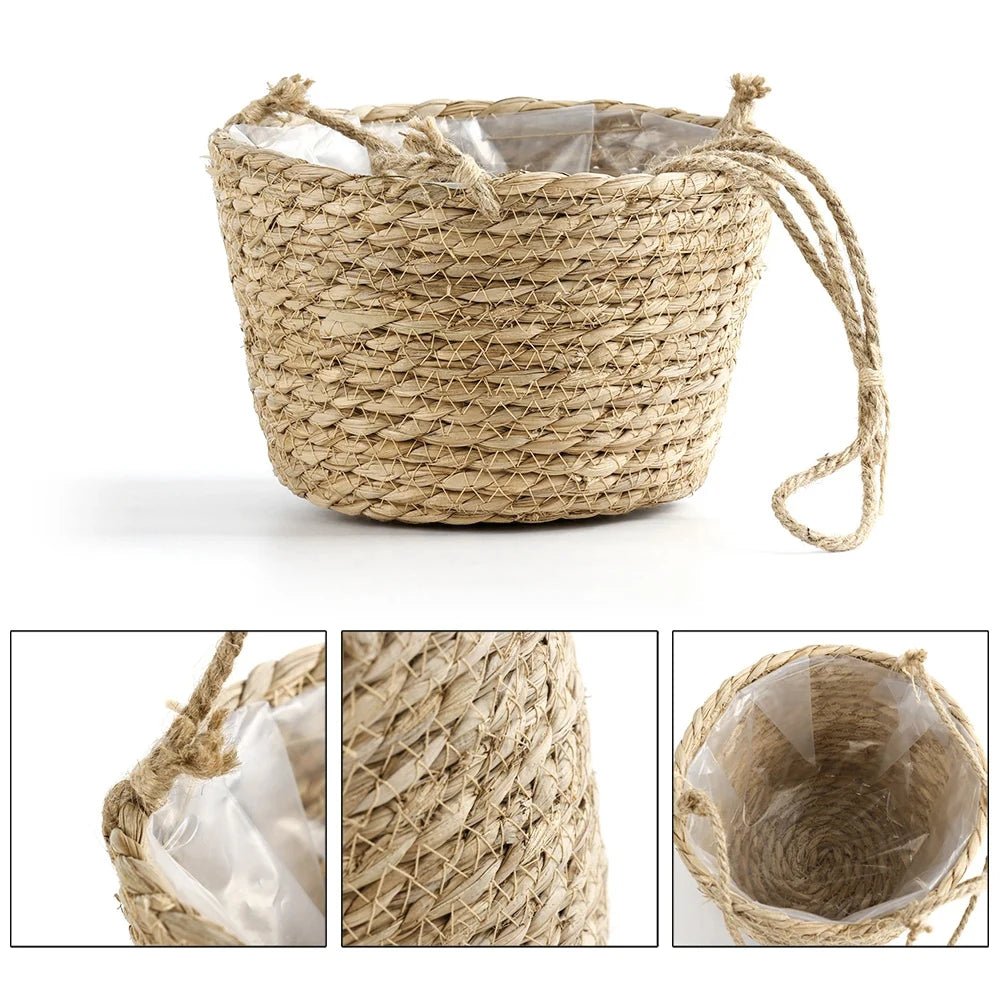 ORCHIDORA – Vaso appeso in macramè intrecciato a mano in corda rustica per esposizione di orchidee