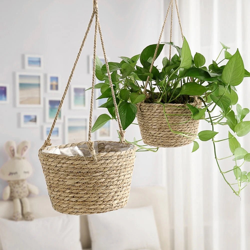 ORCHIDORA – Vaso appeso in macramè intrecciato a mano in corda rustica per esposizione di orchidee
