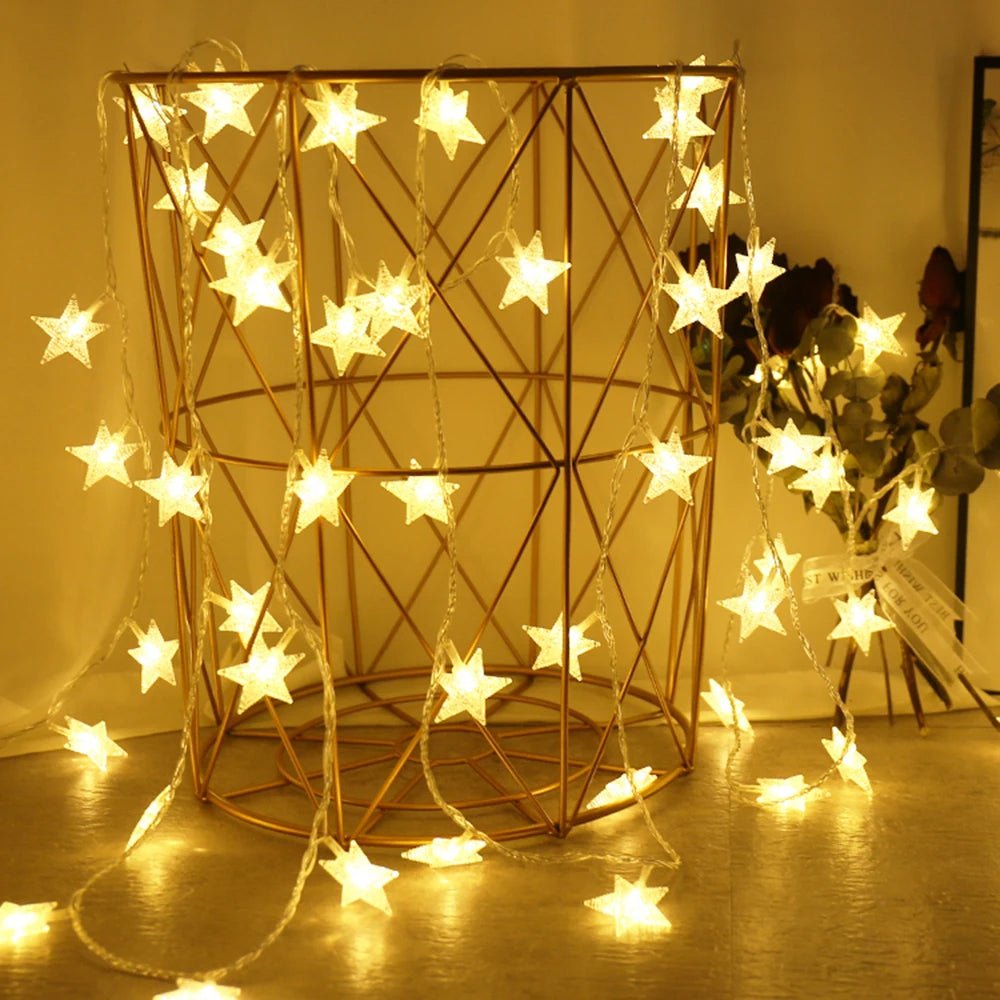 Catena di Luci LED a Stella da Esterno – Magici Luci a Ghirlanda per Matrimoni, Feste e Natale