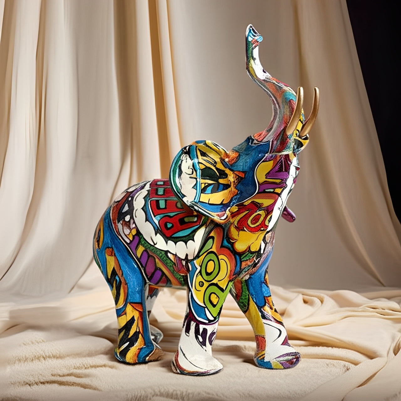 Statua Astratta di Elefante - Oggetto d'Arte Fatto a Mano con Simbolo di Fortuna