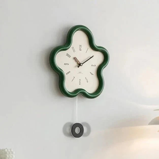 Orologio da Parete 3D a Fiore con Pendolo Silenzioso