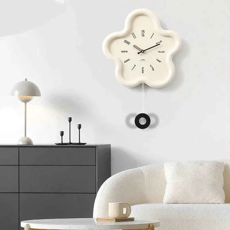 Orologio da Parete 3D a Fiore con Pendolo Silenzioso