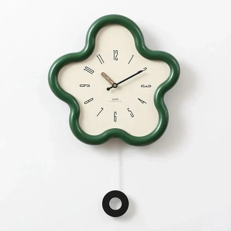 Orologio da Parete 3D a Fiore con Pendolo Silenzioso