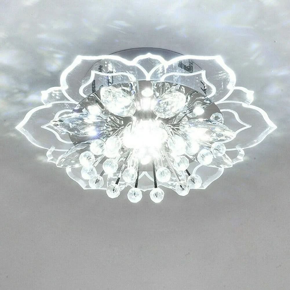Lampada da soffitto in cristallo LED FloralGlow – Design floreale elegante