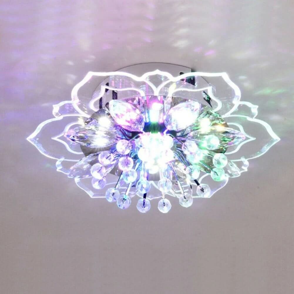 Lampada da soffitto in cristallo LED FloralGlow – Design floreale elegante